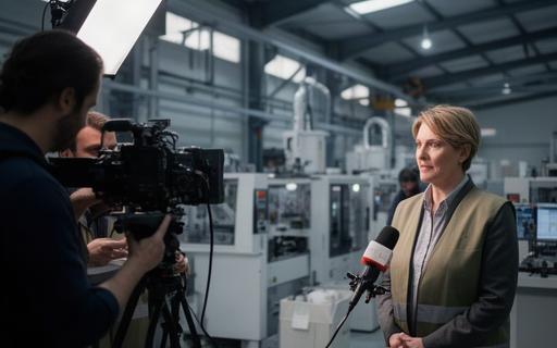 Ripresa corporate in uno stabilimento modenese con intervistato e illuminazione controllata